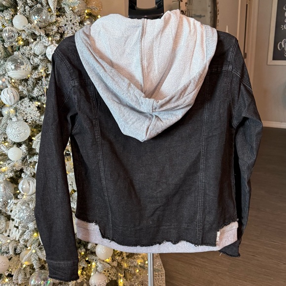 White Birch Black Jean Jacket with Hood NWOT - Picture 3 of 8